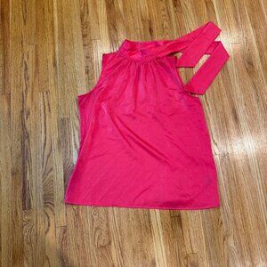 Worthington Womens Halter Neck Pink Top With Ties Size L